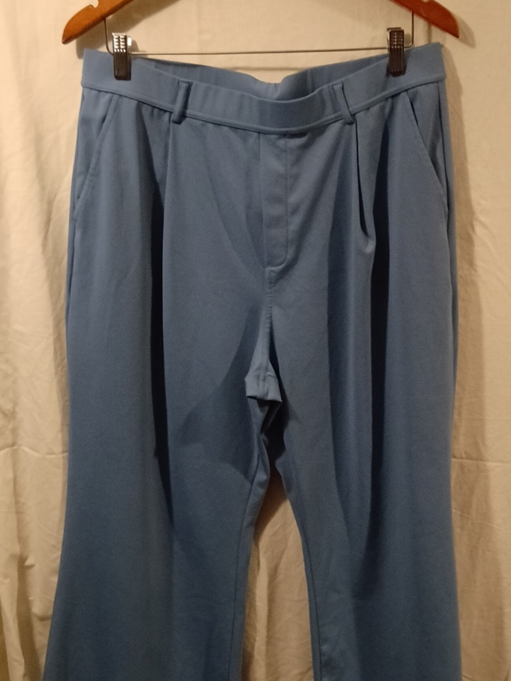 Women's Light Blue Pleated Work Pants